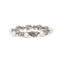 CULTURED PEARL, DIAMOND, AND WHITE GOLD BRACELET