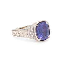 TANZANITE AND DIAMOND RING