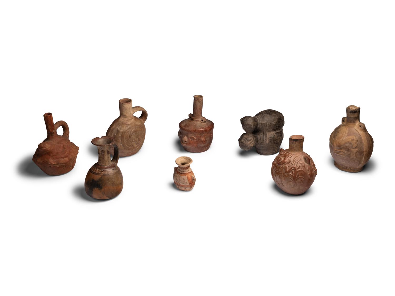 Eight Inca Terracotta Vessels