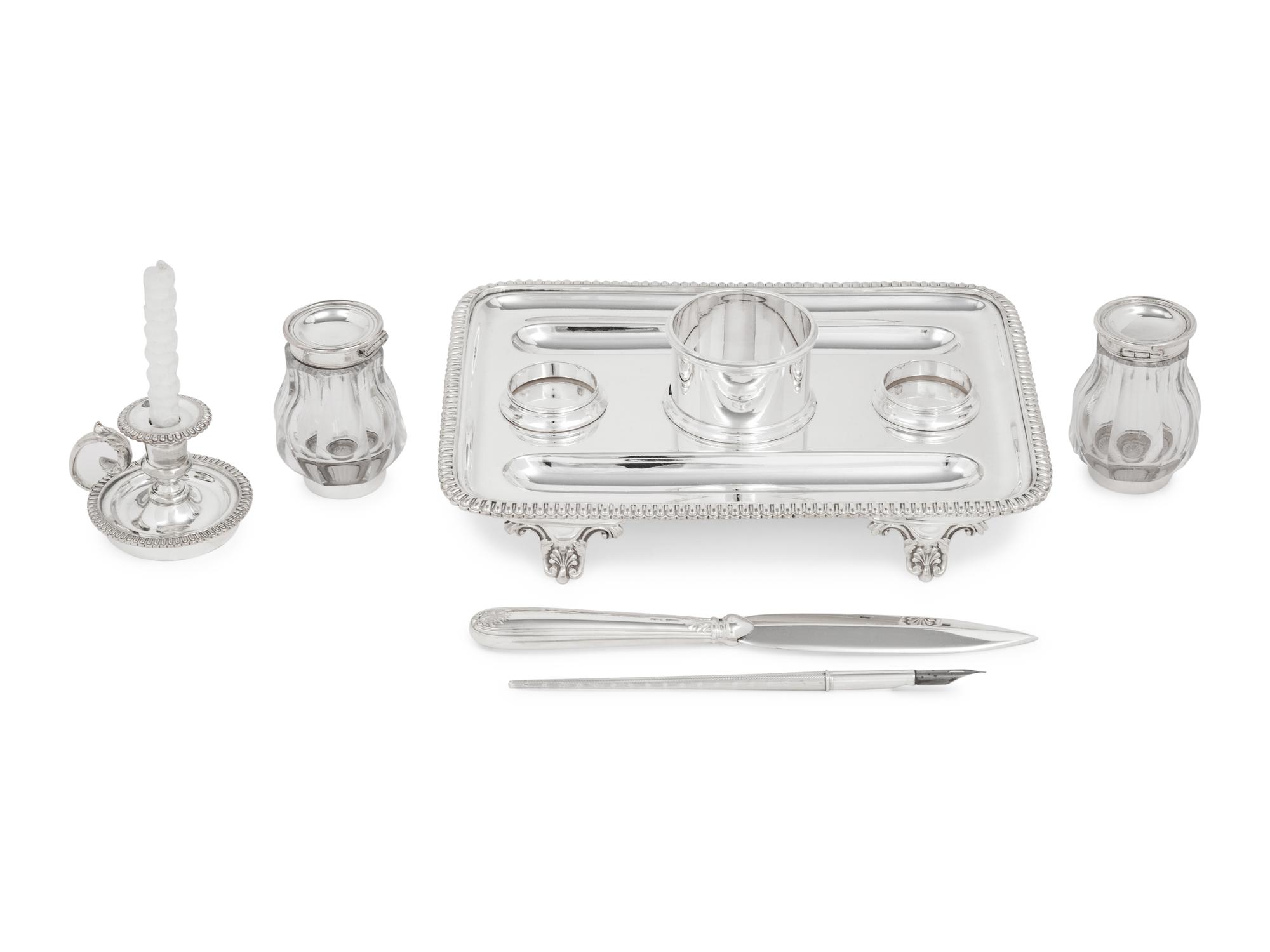 An Elkington Silver-Plate Standish