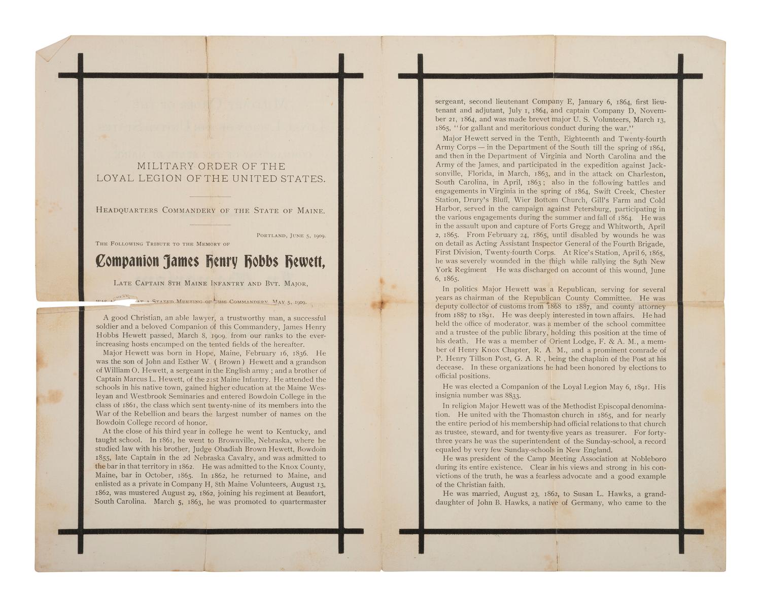 [CIVIL WAR]. Hewett brothers of Maine Civil War archive incl. CDVs and correspondence.