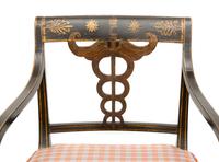 A Regency Black Painted Parcel Gilt Armchair