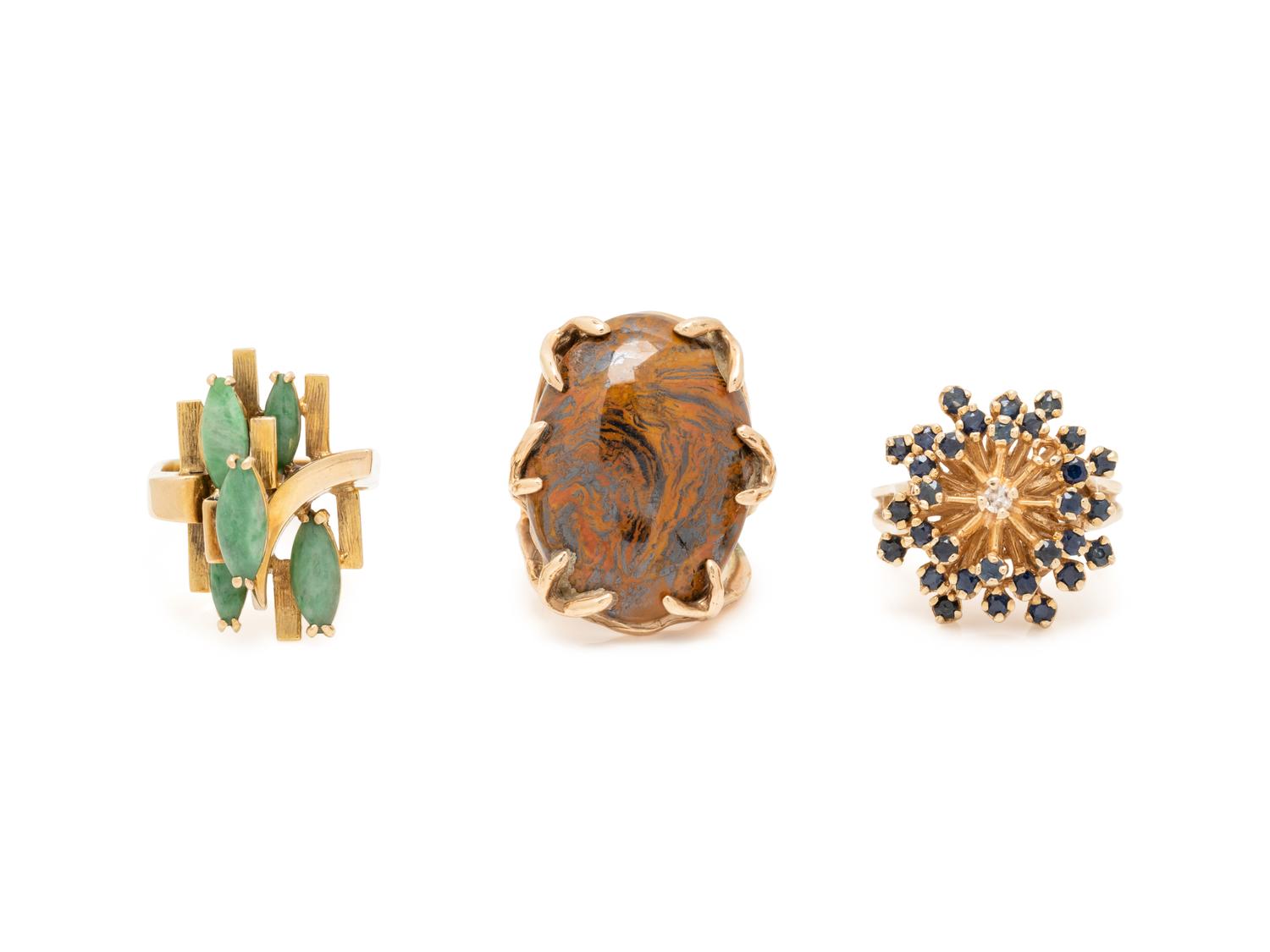 COLLECTION OF YELLOW GOLD RINGS
