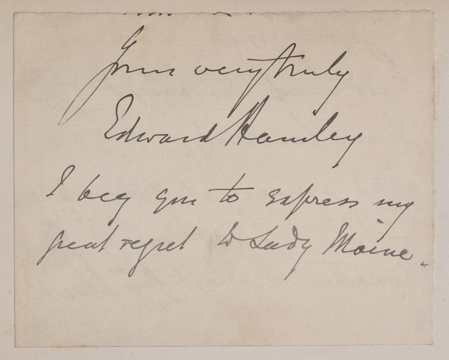 Lear, Edward Autograph letter, signed