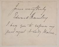 Lear, Edward Autograph letter, signed