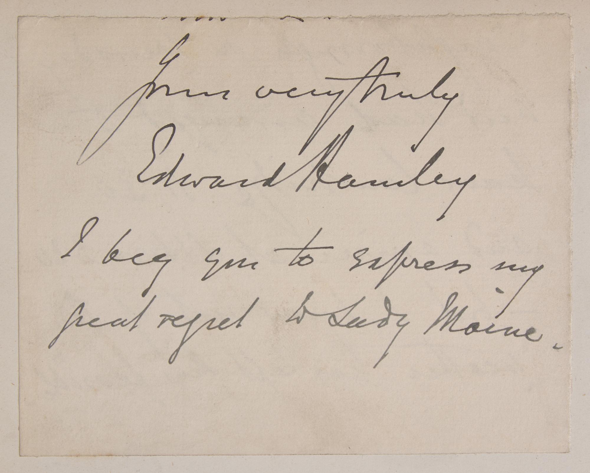 Lear, Edward Autograph letter, signed