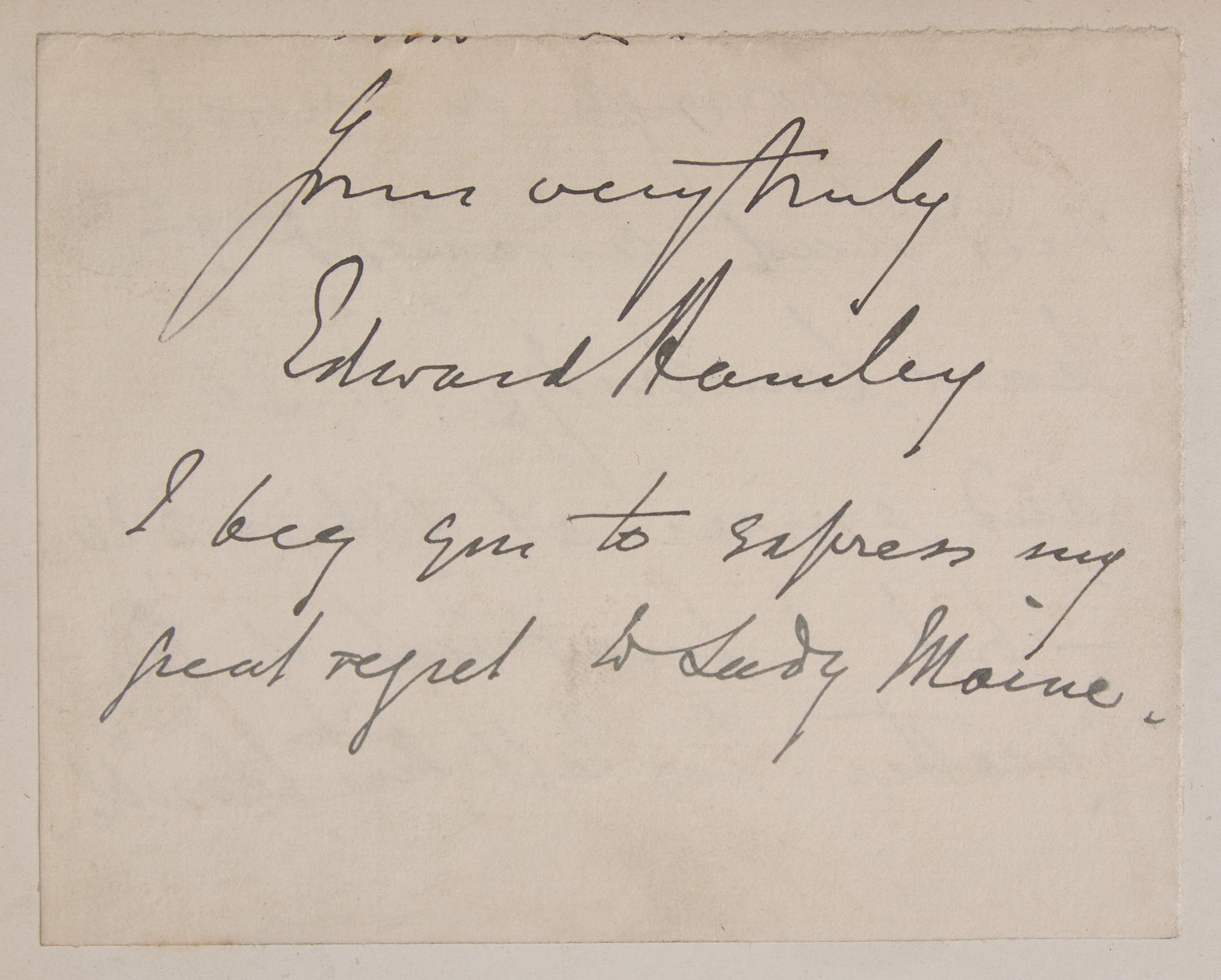 Lear, Edward Autograph letter, signed