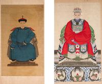 Two Chinese Paintings of Court Figures