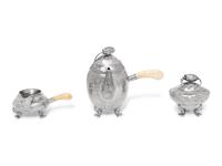 A Georg Jensen Blossom Three-Piece Coffee Service