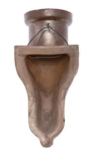 A Glazed Sewer Tile 'Liberty Head' Hanging Match Holder