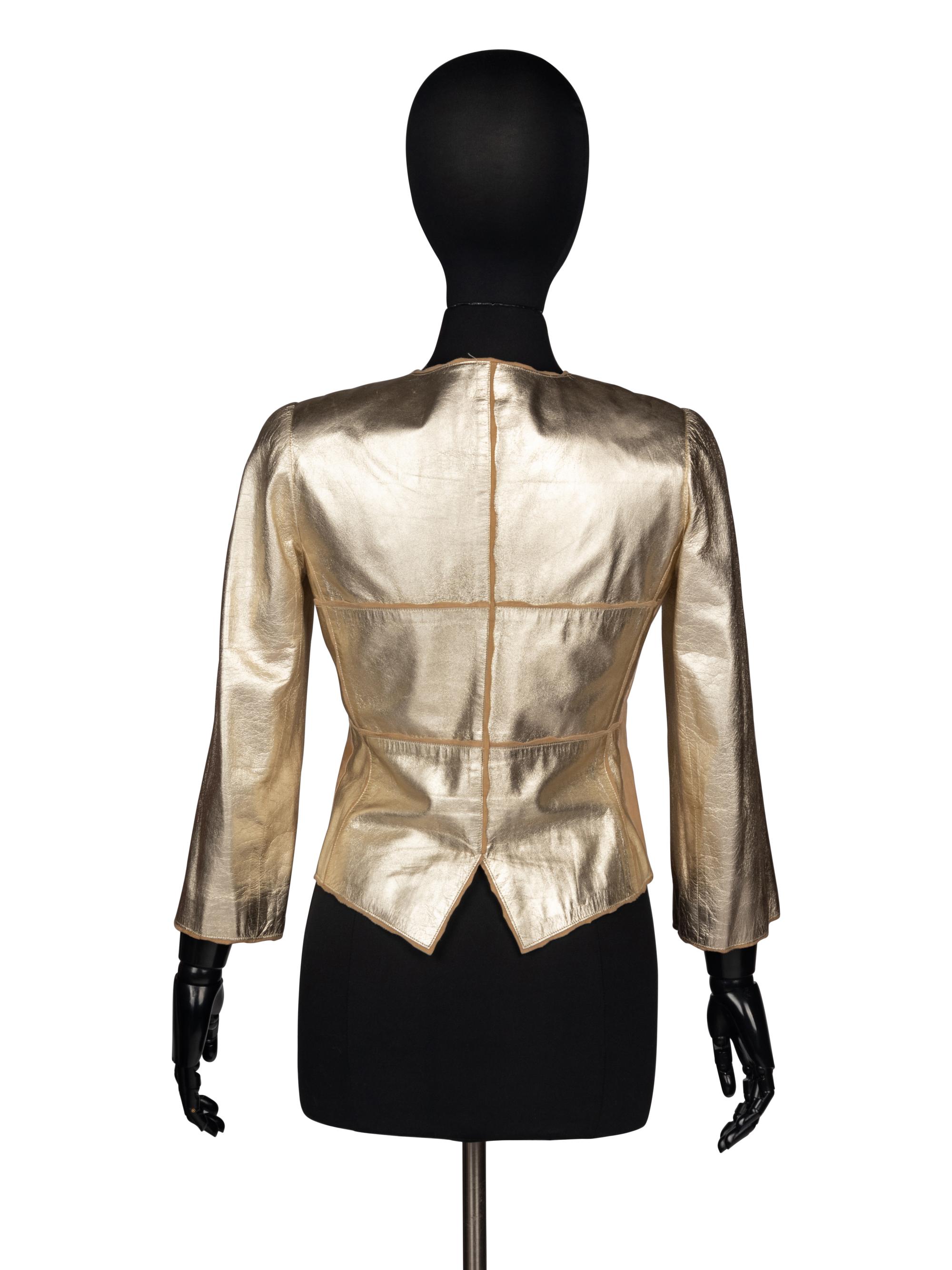 Chanel Metallic Gold Leather Jacket