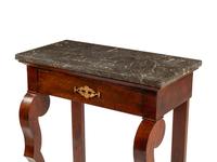An Empire Style Gilt Bronze Mounted Mahogany Marble-Top Pier Table