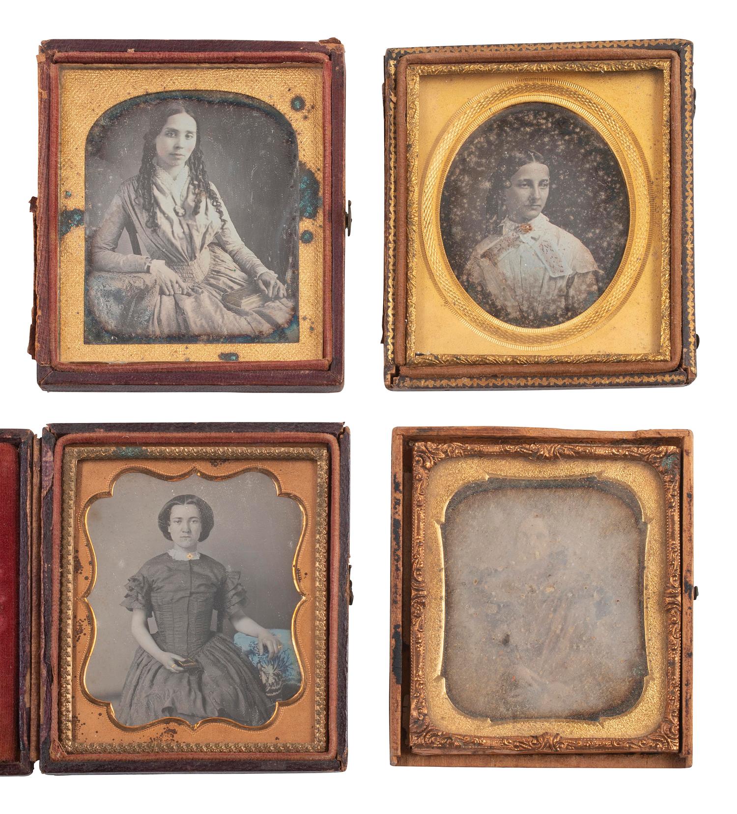 [EARLY PHOTOGRAPHY]. 33 sixth plate daguerreotypes of attractive women of varying ages.
