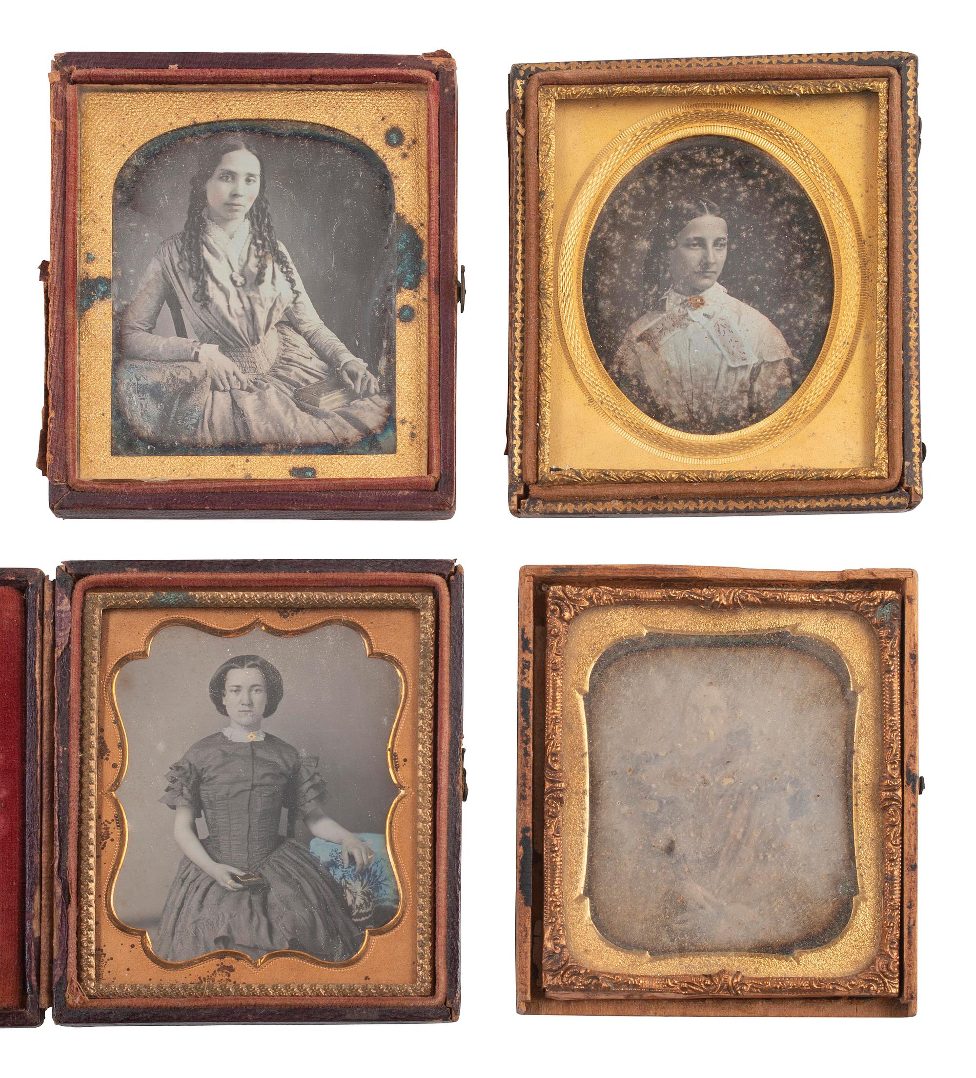 [EARLY PHOTOGRAPHY]. 33 sixth plate daguerreotypes of attractive women of varying ages.