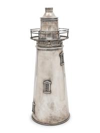 A Large American Silver-Plate Lighthouse Cocktail Shaker