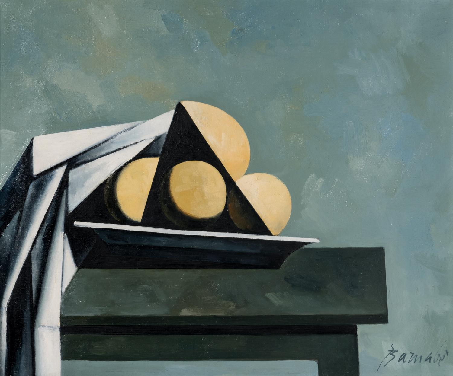 Coupe de fruits sur une table , c. 1958
