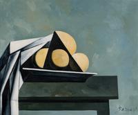 Coupe de fruits sur une table , c. 1958