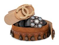 Three Designer Belts By Chanel and Oscar de la Renta