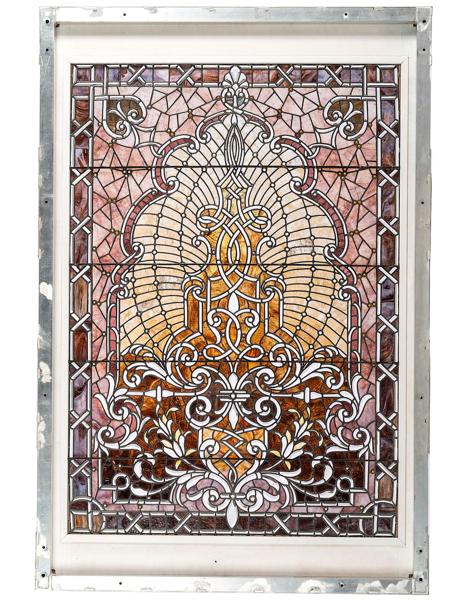 Victorian Leaded Glass Window American stained leaded glass…