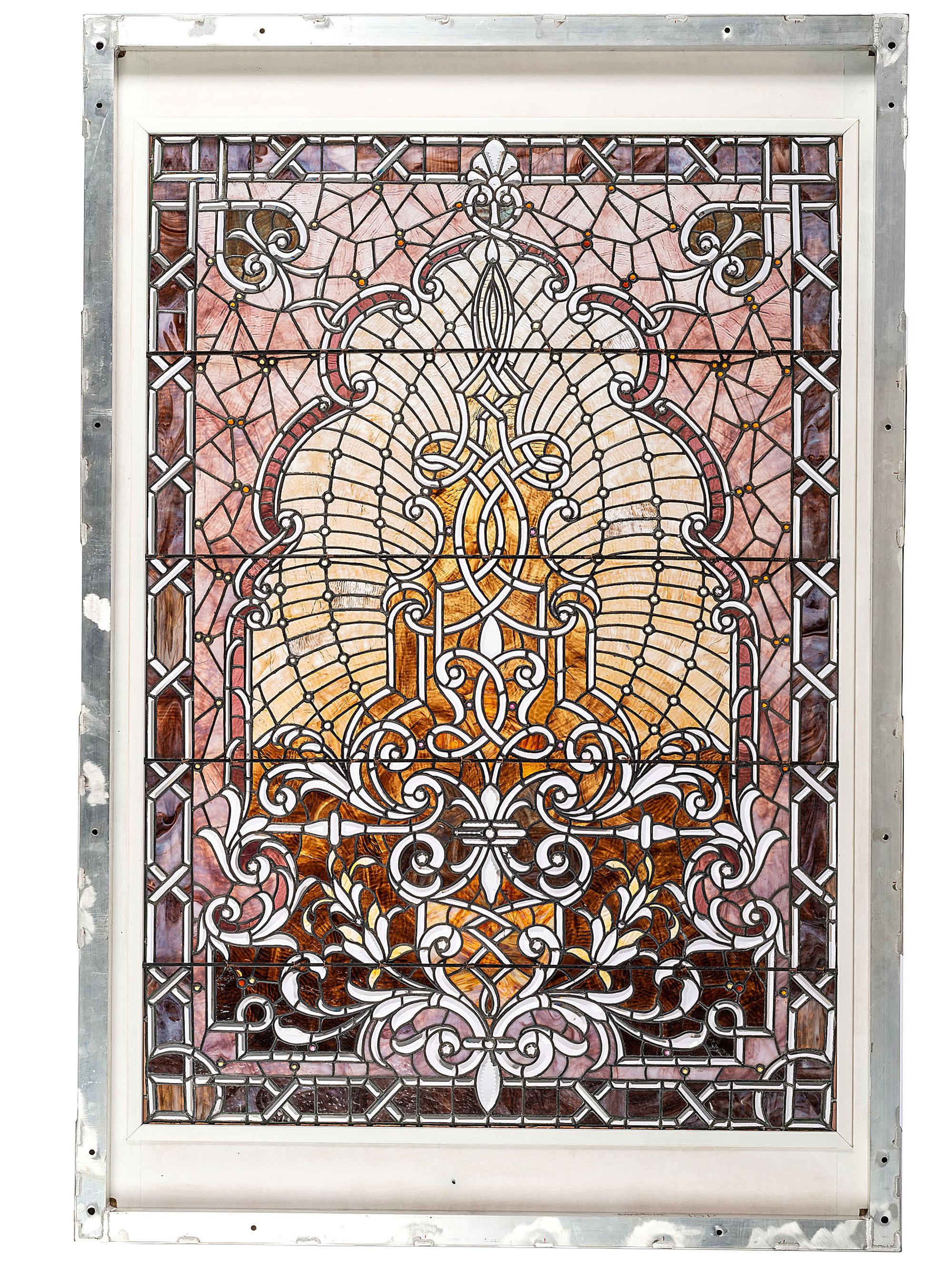 Victorian Leaded Glass Window American stained leaded glass…