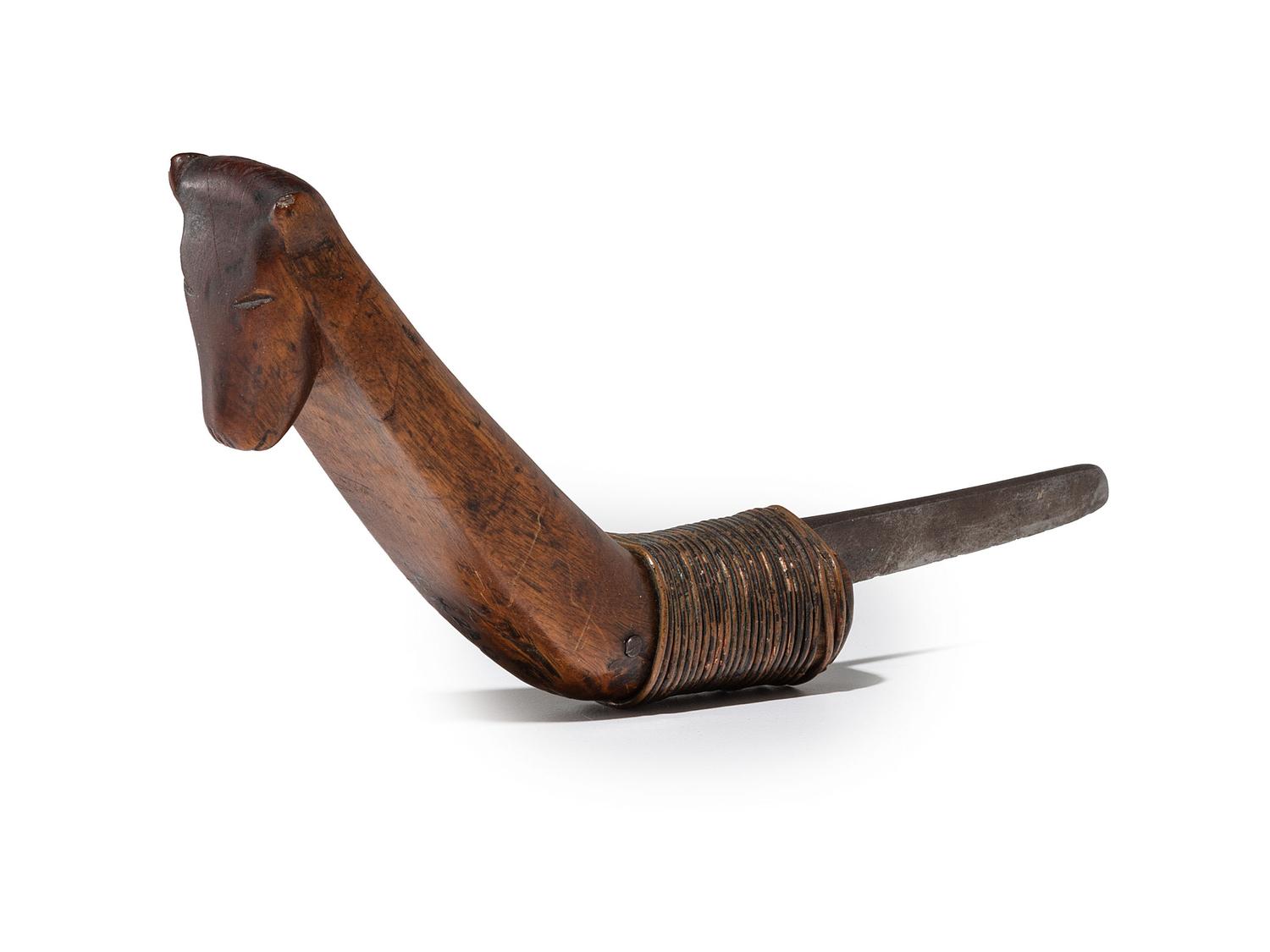 Northeastern Crooked Knife, with Horse Effigy