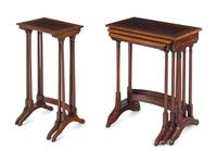 Two Sets of Regency Style Mahogany Nesting Tables