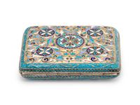 A Russian Silver-Gilt and Enamel Cigarette Case