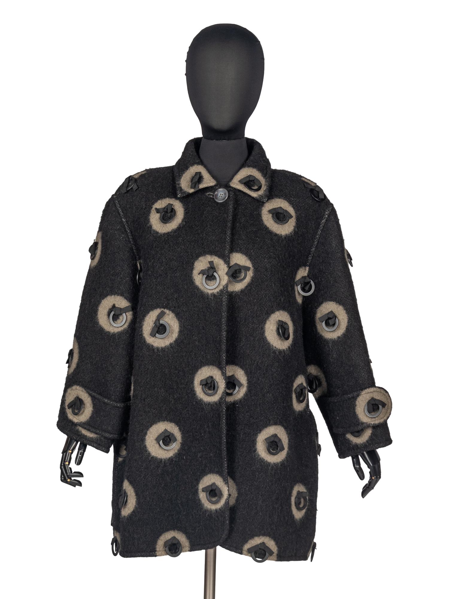 Geoffrey Beene Ring-Pattern Blanket Coat, Fall 1996