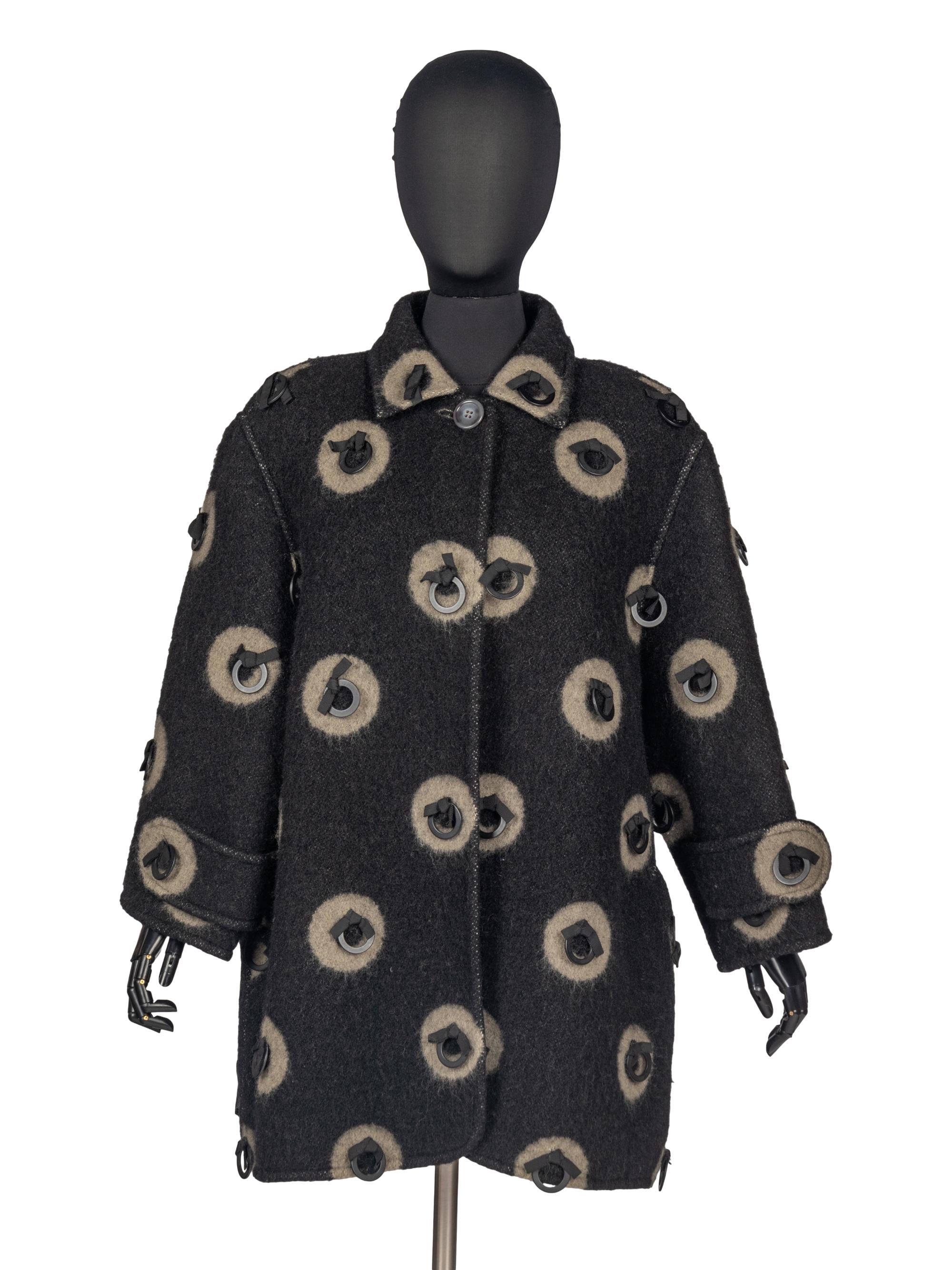 Geoffrey Beene Ring-Pattern Blanket Coat, Fall 1996
