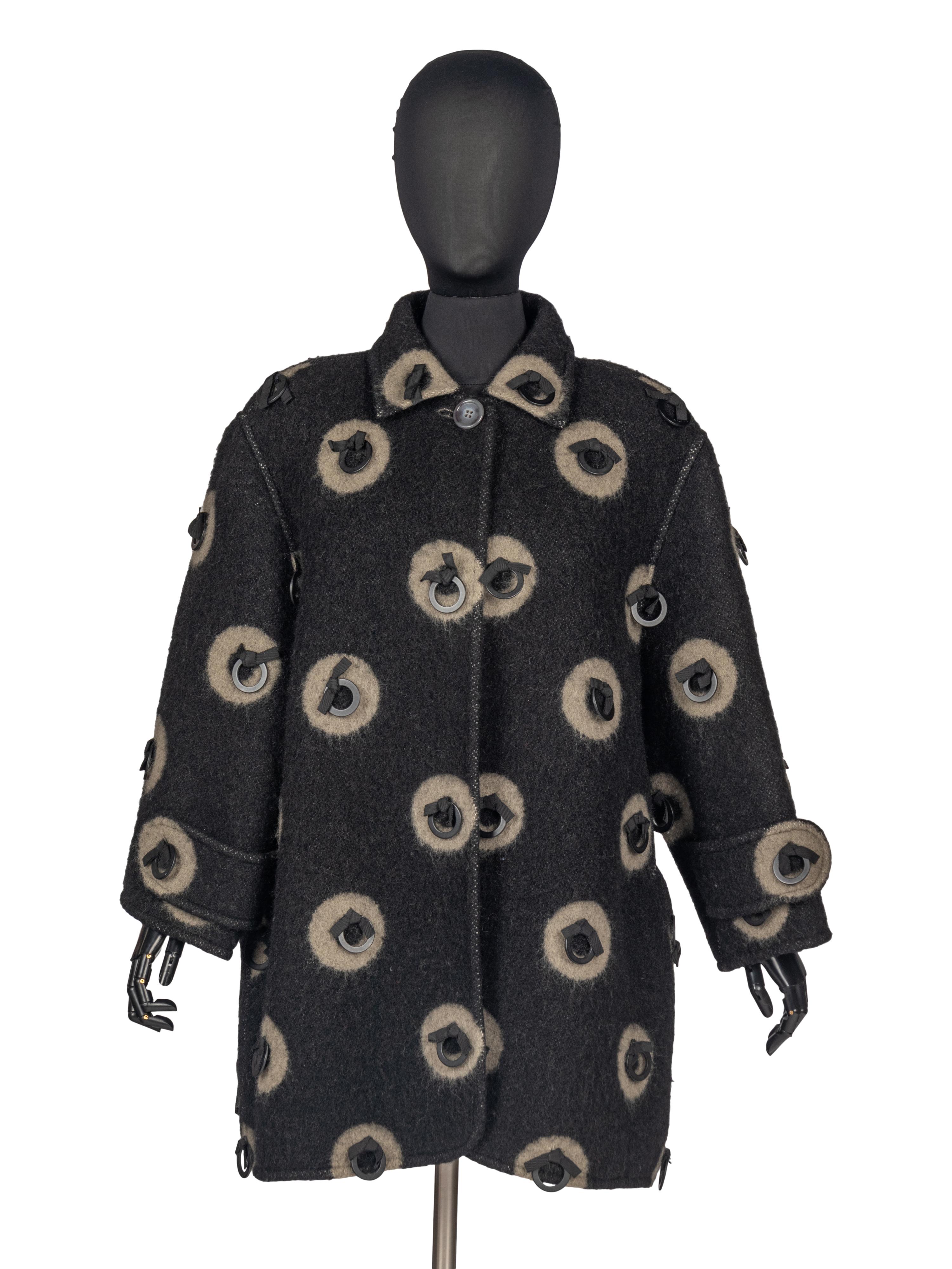 Geoffrey Beene Ring-Pattern Blanket Coat, Fall 1996