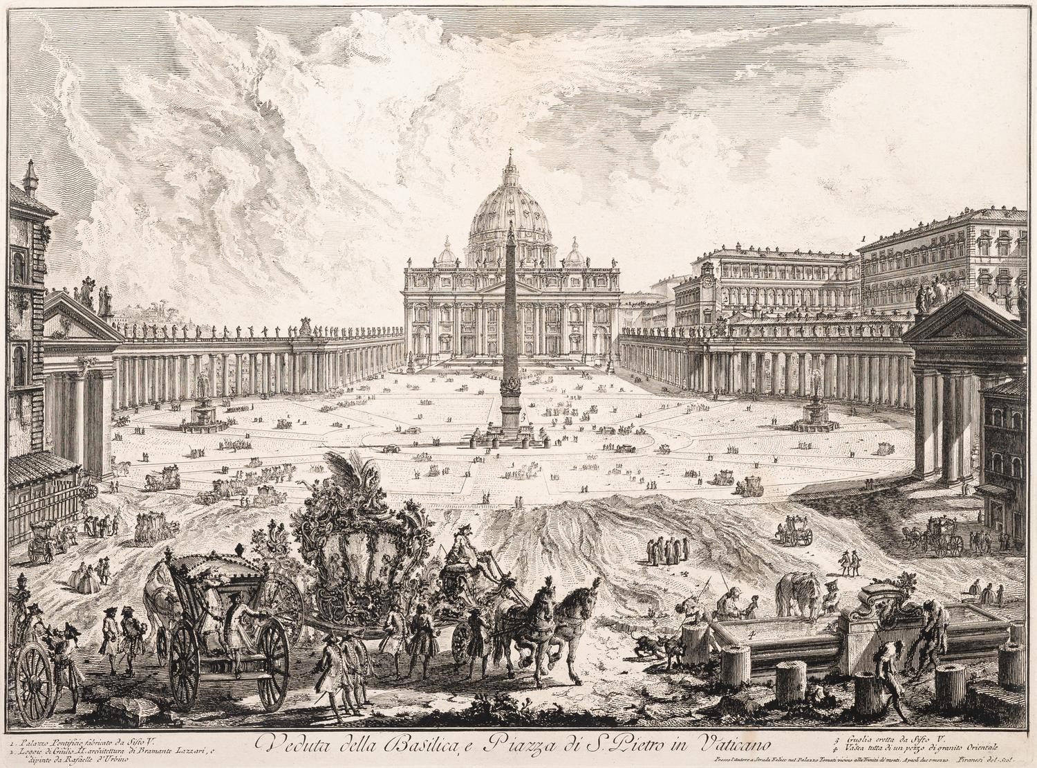 Veduta della Basilica, e Piazza de S. Pietro in Vaticano