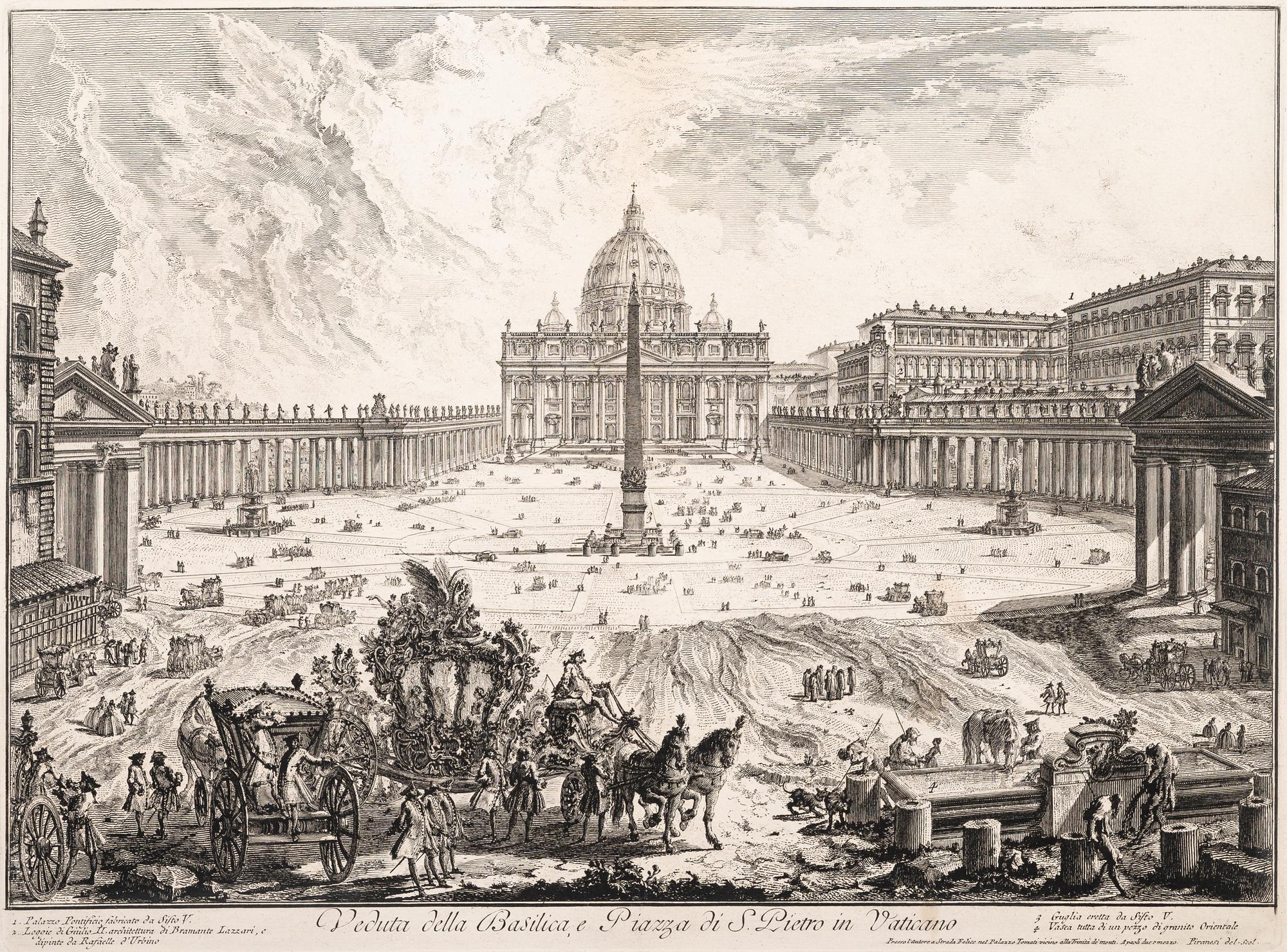Veduta della Basilica, e Piazza de S. Pietro in Vaticano