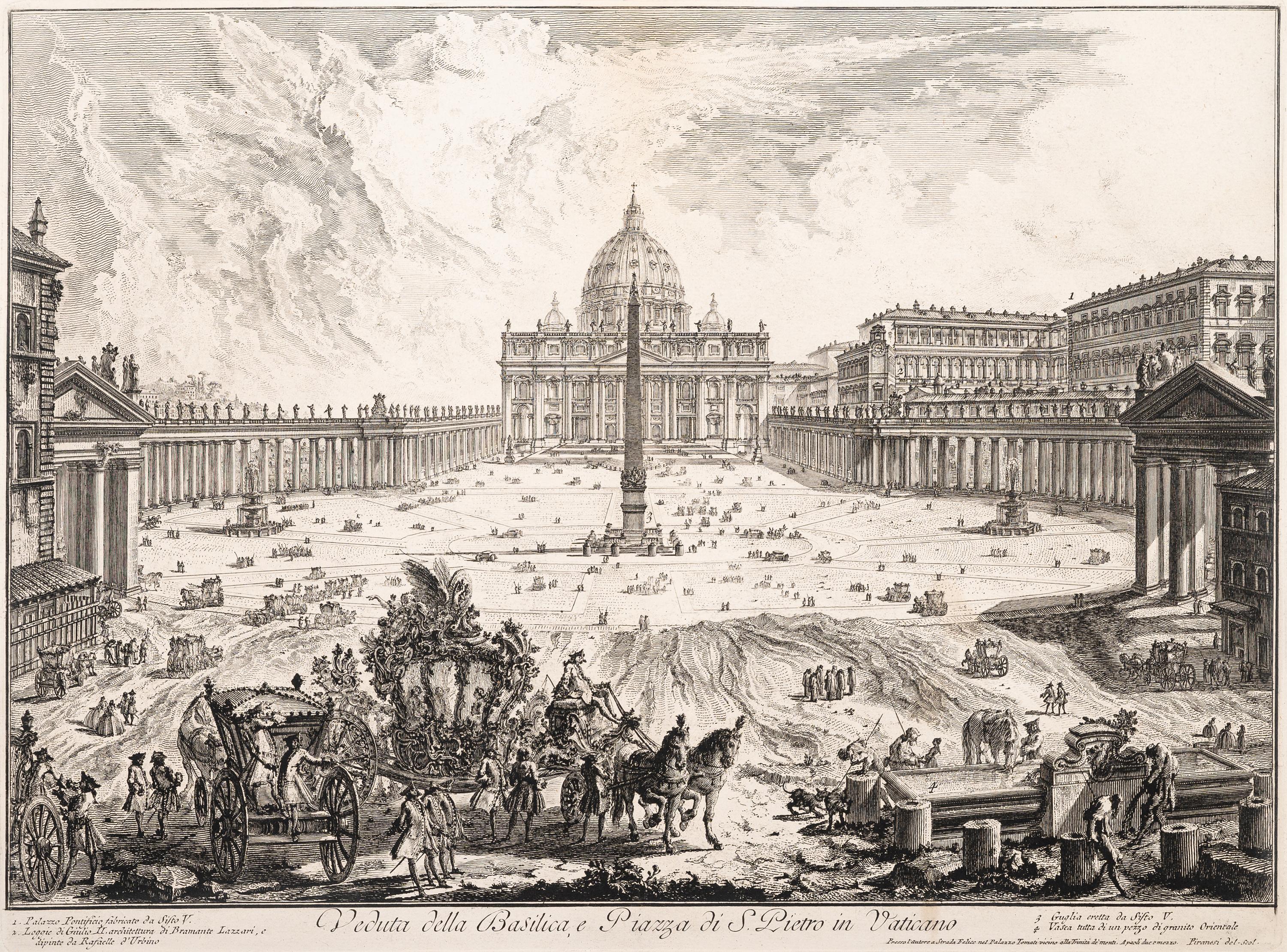 Veduta della Basilica, e Piazza de S. Pietro in Vaticano