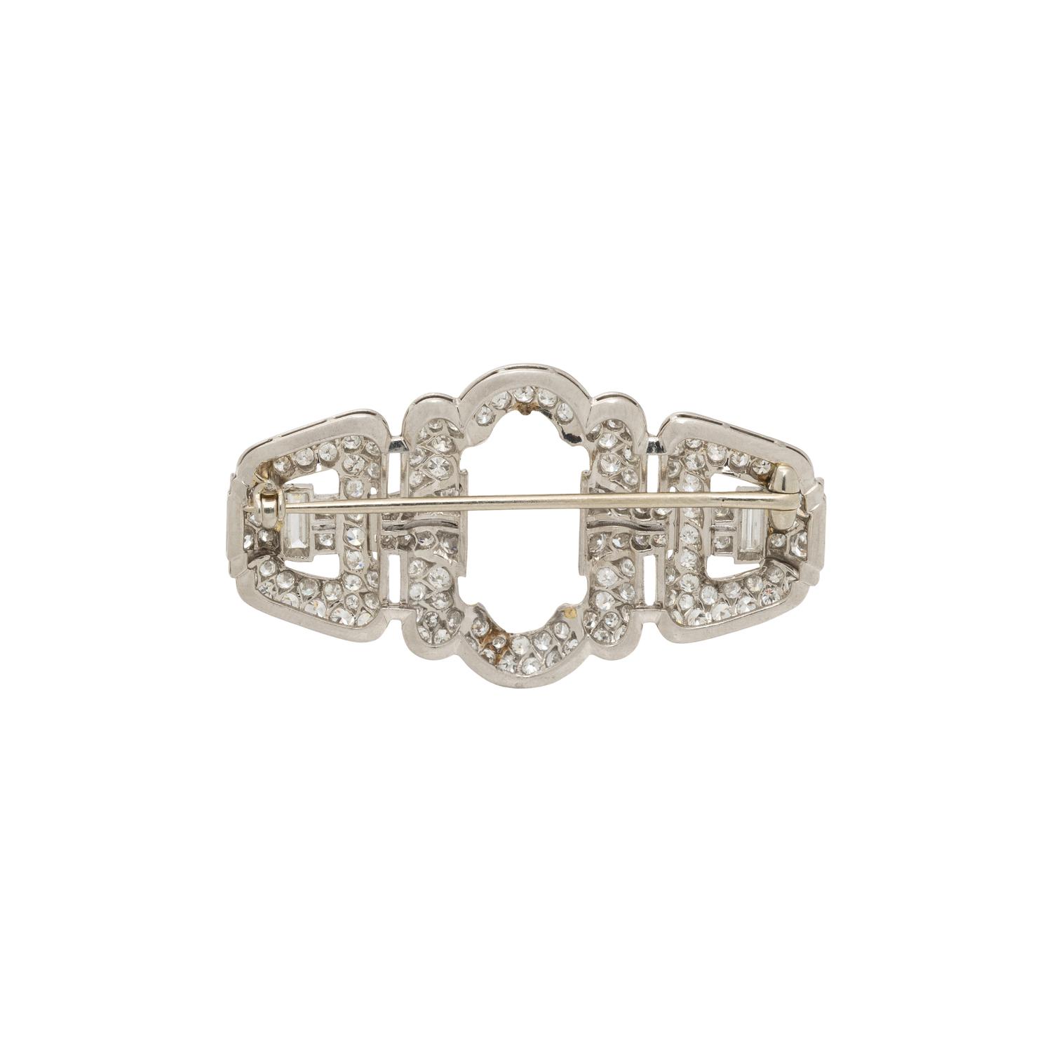 PLATINUM AND DIAMOND BROOCH