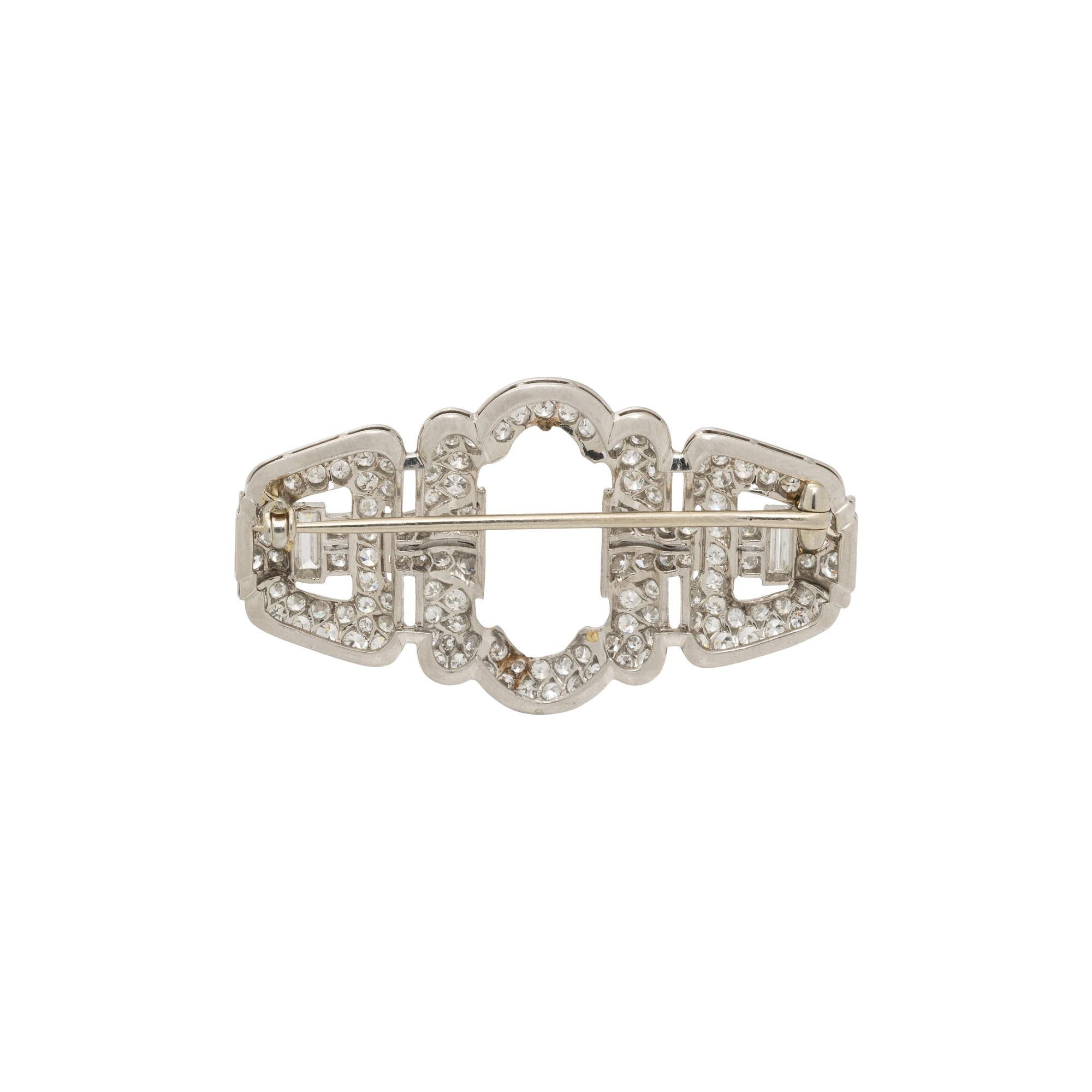 PLATINUM AND DIAMOND BROOCH