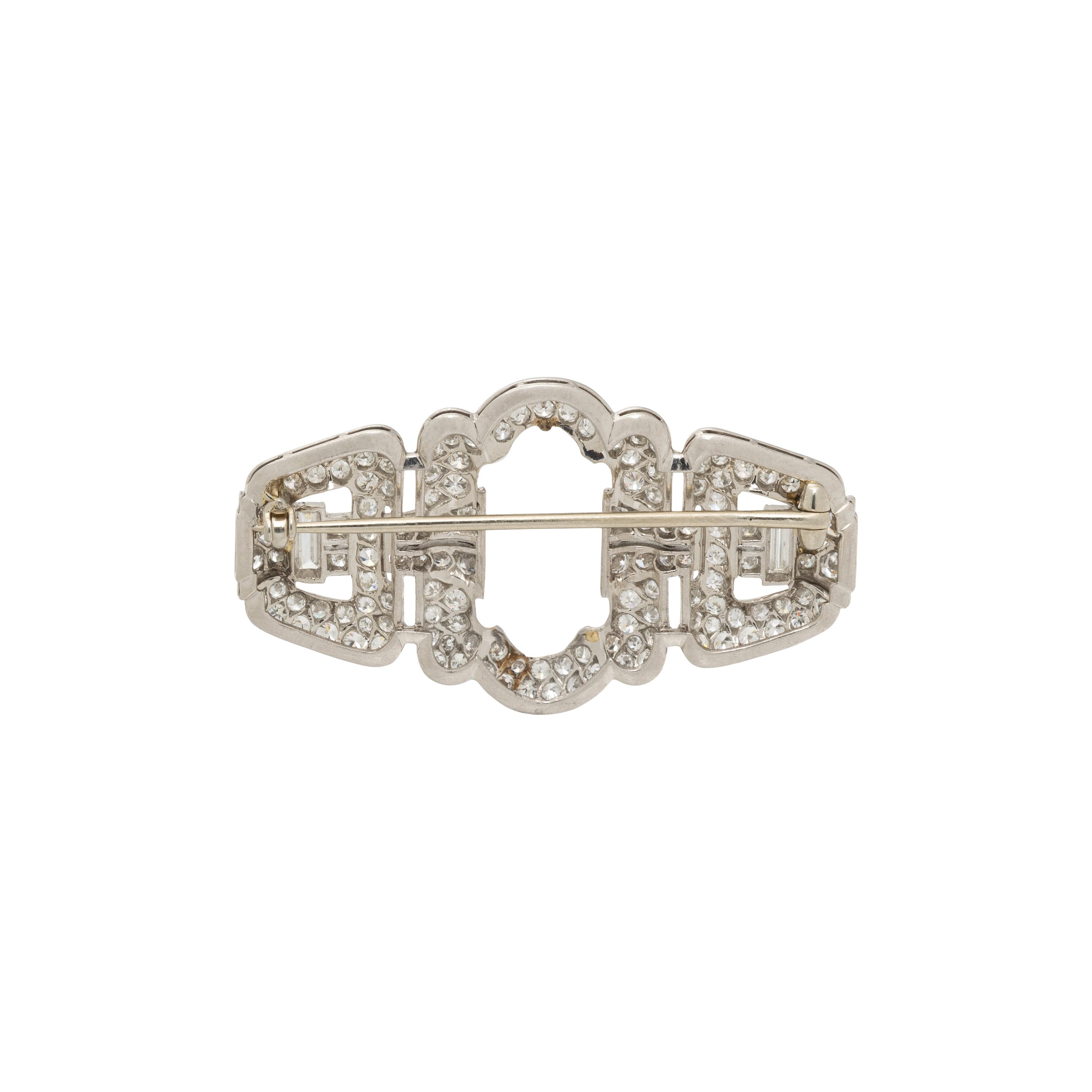 PLATINUM AND DIAMOND BROOCH