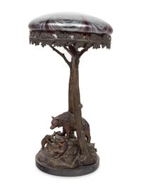 A Patinated Metal Figural Table Lamp