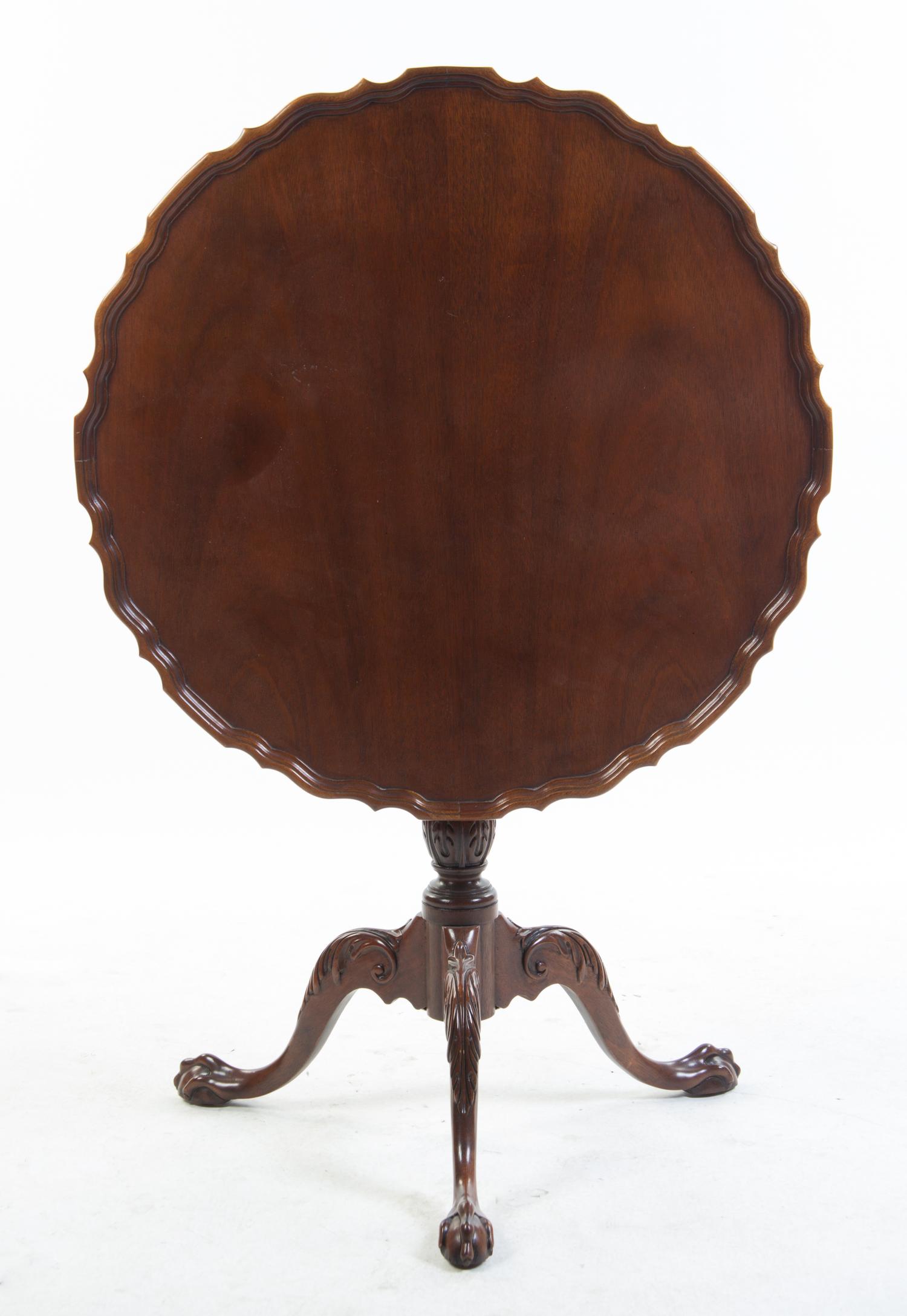 A Baker Mahogany Tilt-Top Tea Table Height 28 x diameter 30 inches. — 20TH CENTURY