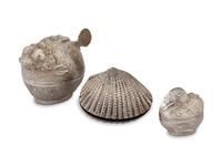 A Group of Three Burmese Silver Covered Boxes — 20th Century