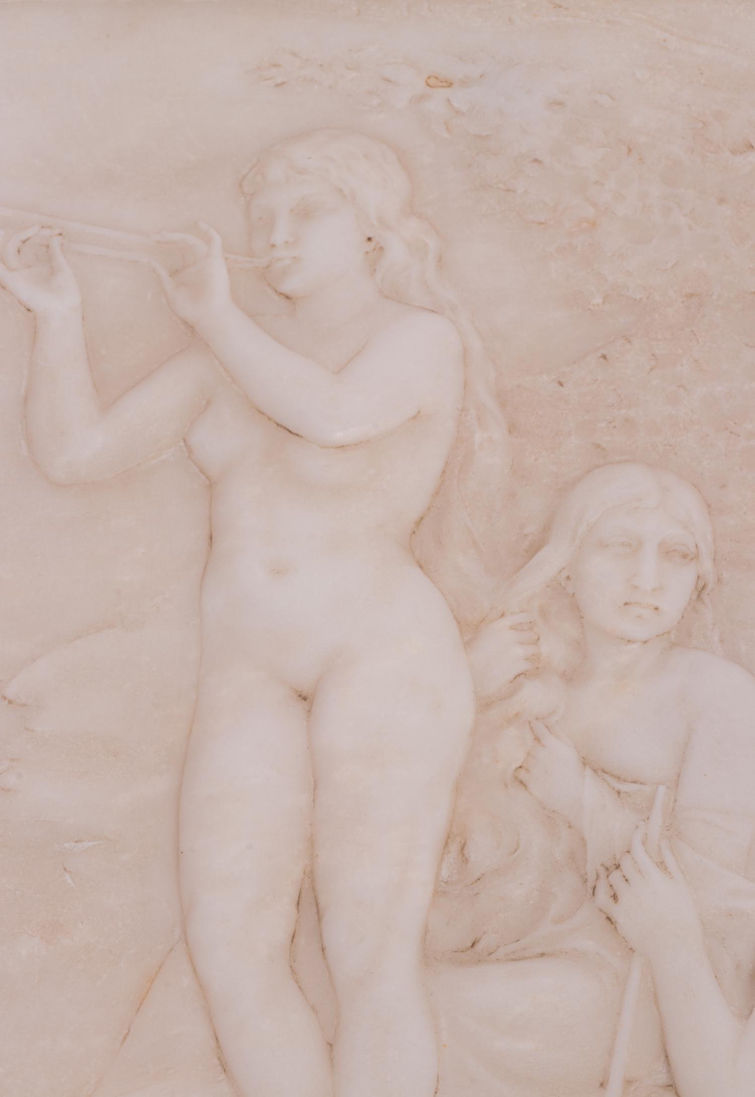 A Pair of Italian White Marble Relief Plaques
