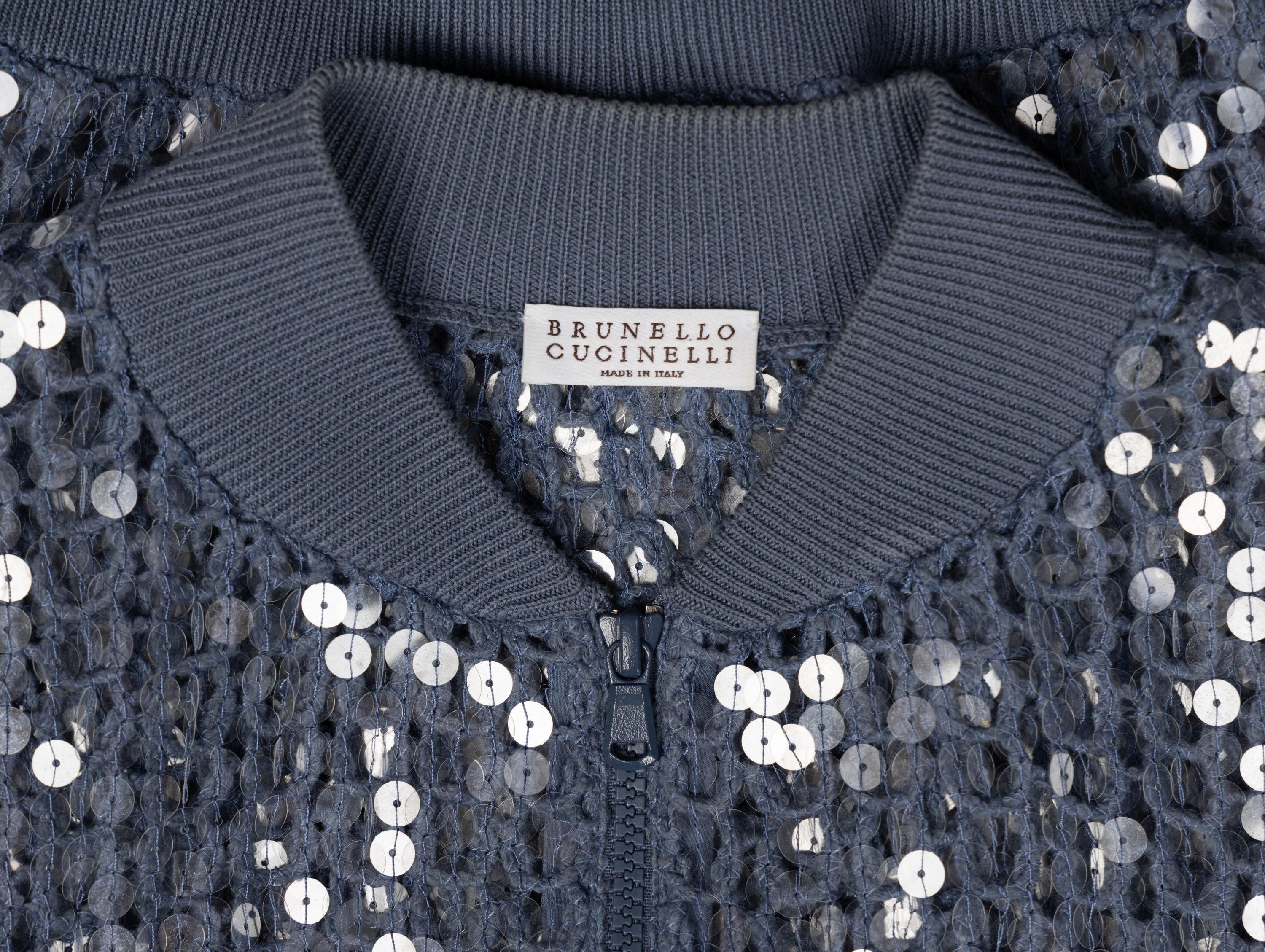 Brunello Cucinelli, Open-Knit Sequin Bomber Jacket