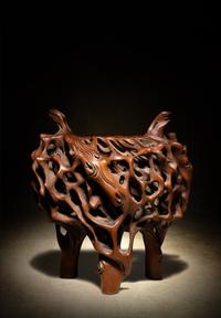 A Boxwood Root Form Incense Burner