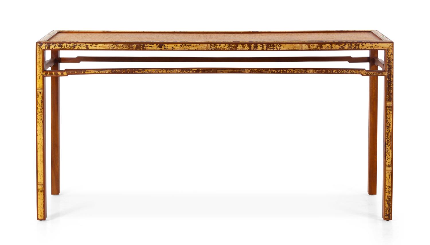 A Contemporary Bamboo Console Table