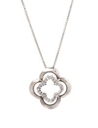 A Silver Sterling and Diamond Pendant Necklace, 3.20 dwts.