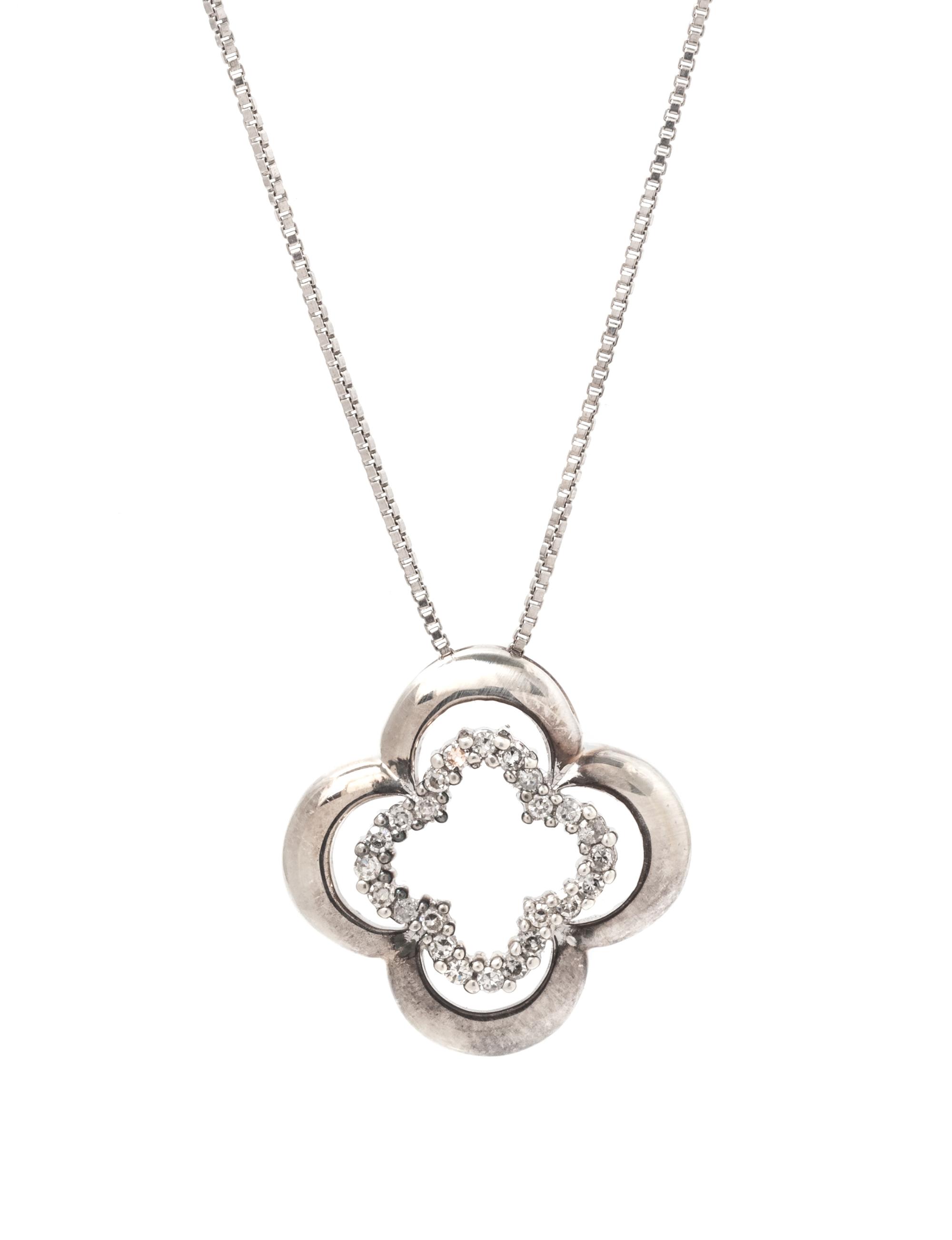 A Silver Sterling and Diamond Pendant Necklace, 3.20 dwts.