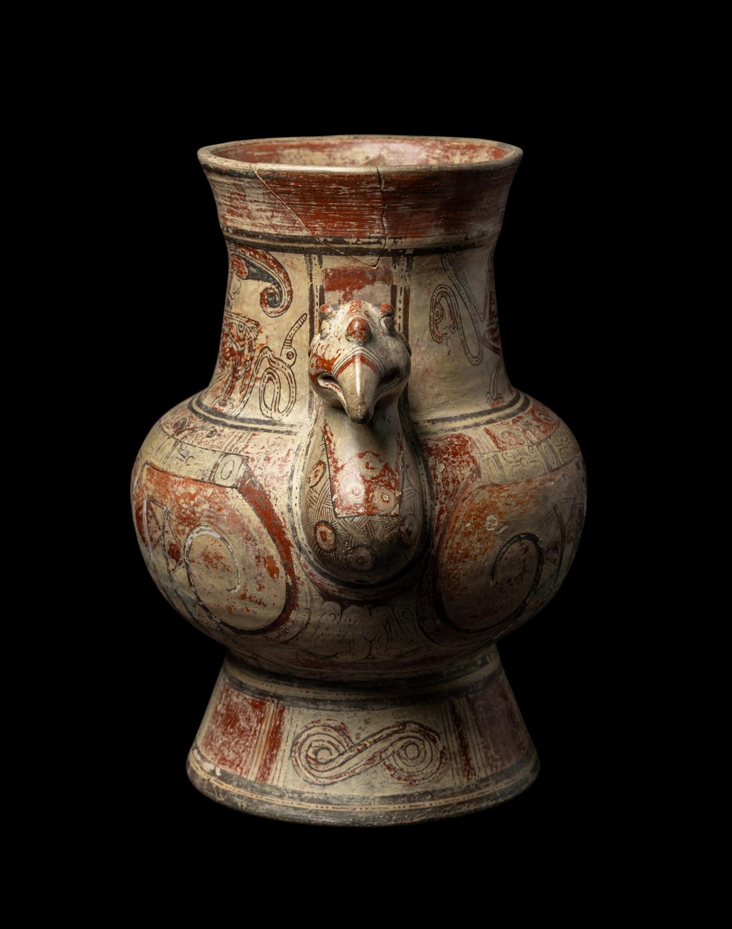 A Nicoya Polychrome Vulture Effigy Vessel