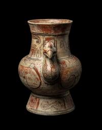 A Nicoya Polychrome Vulture Effigy Vessel