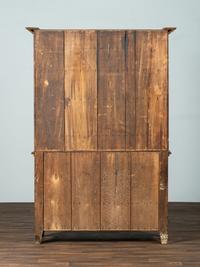A Country Grain Paint Decorated Poplar Step-Back Cupboard