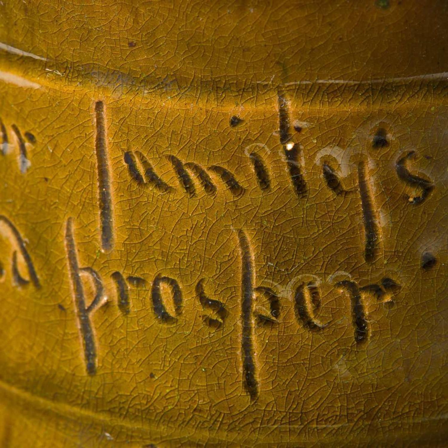 George Ohr (American, 1857-1918) "Jefferson" Mug in Olive Glaze with Matte Gunmetal Interior, Biloxi, Mississippi, USA, 1896
