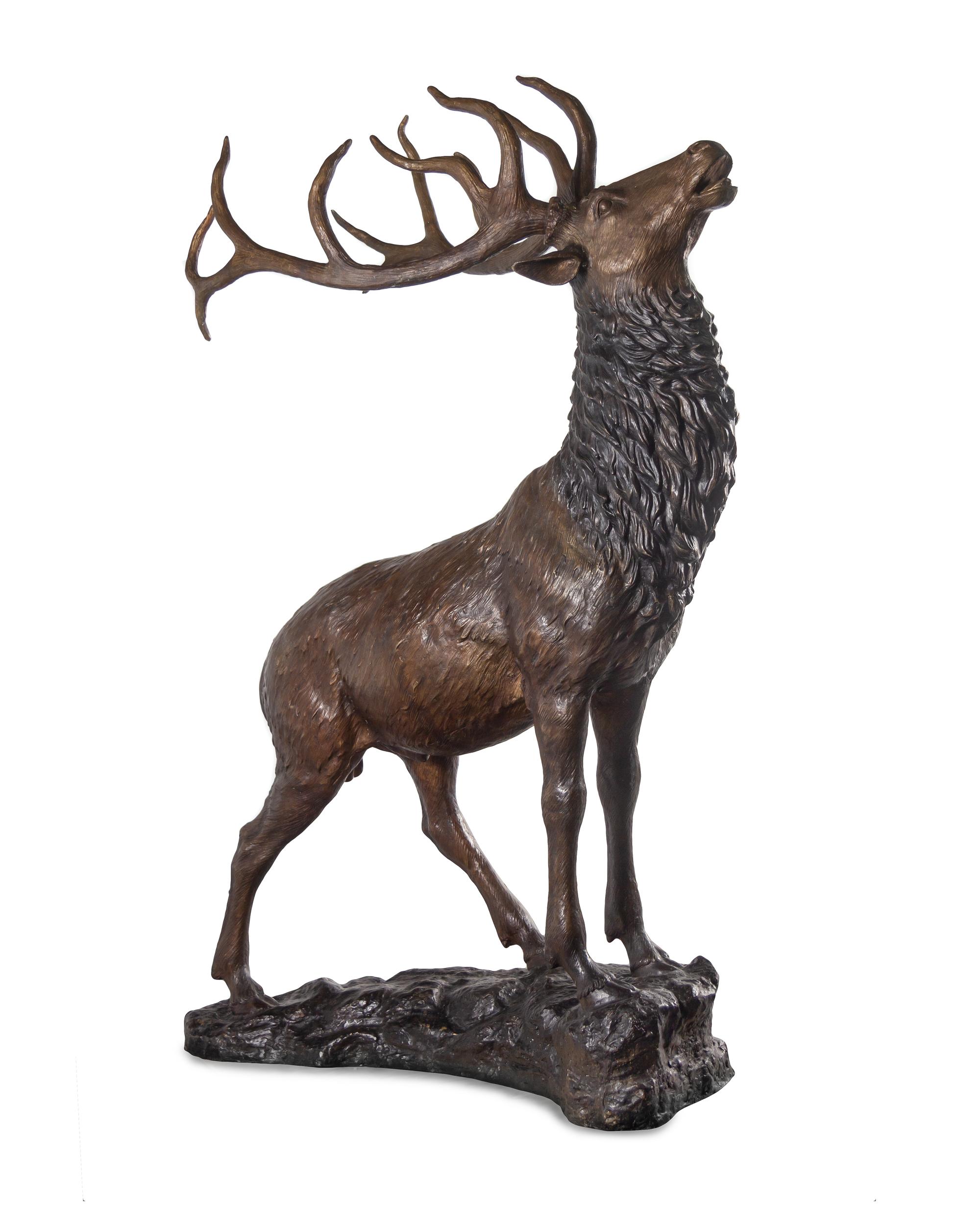 A Life Size Bronze Elk